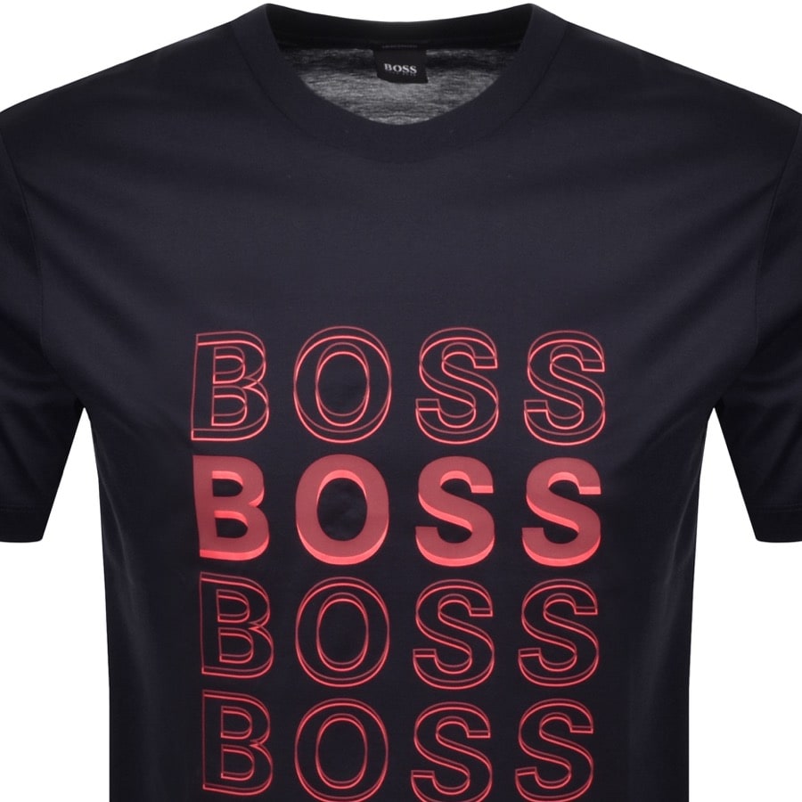 Alternative Image for ProductBOSS Crew Neck Tiburt Logo T Shirt Navy2